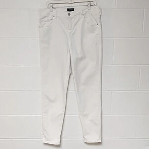 Karen Kane White HIgh Rise Stretch Denim Skinny Jeans Full Length